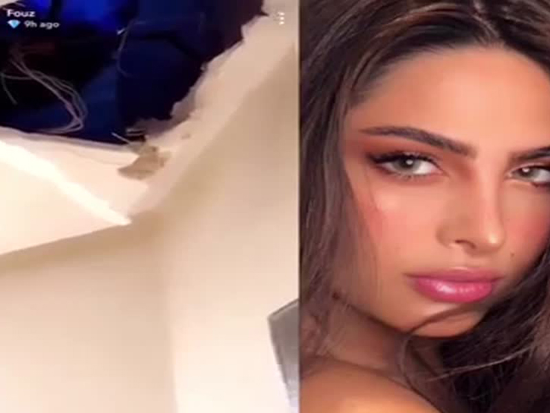 اضغط لمشاهدة الفيديو: انهيار سقف فوز الفهد يسبب لها الرعب الشديد